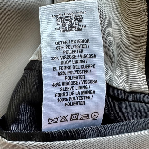 Topman black slim-cut suit size 38 - Picture 4 of 9